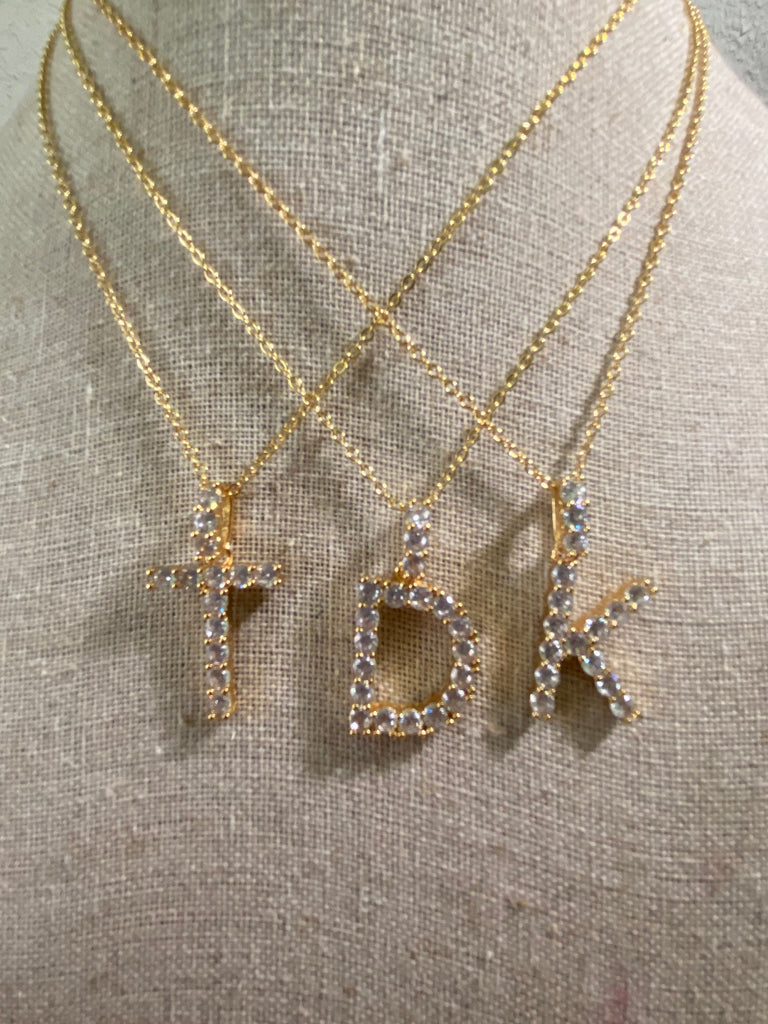 IN STOCK -Bling Initial Necklace