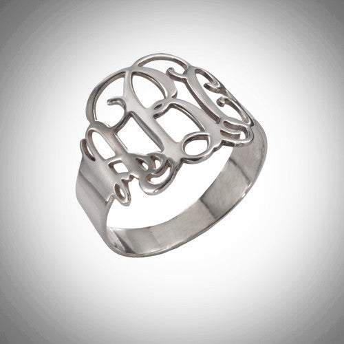 Monogram Cursive Ring