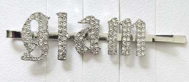 IN STOCK BLING HAIR PINS - GIRLY FONT