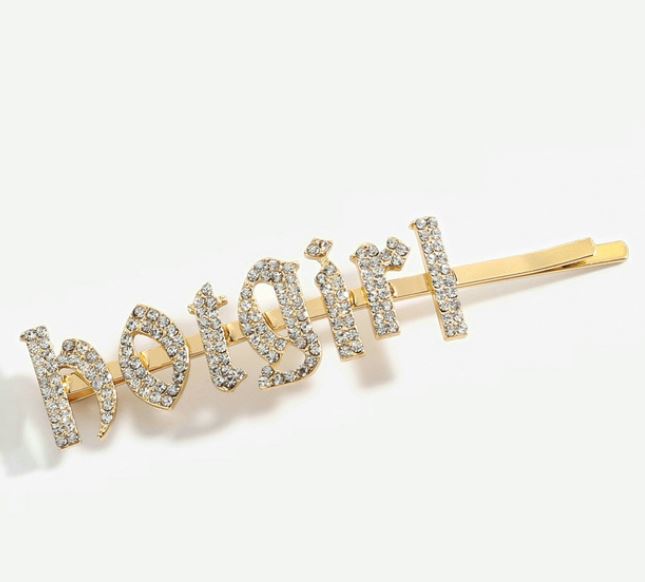 IN STOCK BLING HAIR PINS - GIRLY FONT